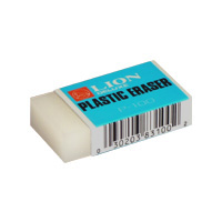 Lion Translucent White Plastic Erasers 3 Ea/Pack 1 Pack (p-100p)